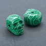Perla a forma di cranio in malachite pressata 25×19 mm +