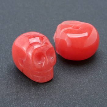 Perla a forma di teschio in calcedonio naturale 25×19 mm +