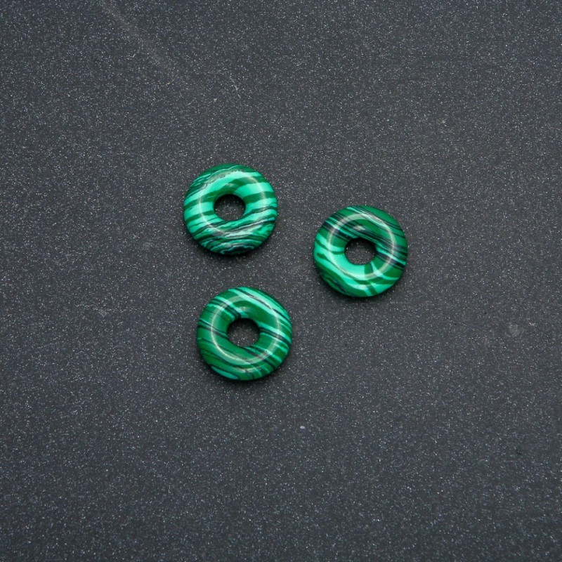 Perla Pandora in malachite pressata 15×5 mm, foro di 5 mm+