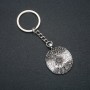 Portachiavi, diametro 22 mm, lunghezza 9 cm, +/- metallo argentato