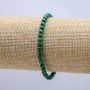 Bracciale elastico in malachite, perle lisce, diametro 4 mm, lunghezza 18 cm +