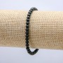 Bracciale elastico in schungite, perle lisce da 4 mm, lunghezza 18 cm +