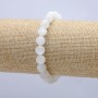 Bracciale elastico in Adularia con perle lisce, diametro 8 mm, lunghezza 18 cm +