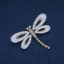 Spilla Farfalla con madreperla bianca e strass bianchi e grigi, metallo argentato 62x45 mm +