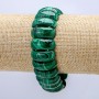Bracciale elastico in malachite (pressato) maglie lisce 21×9 mm+