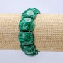Bracciale elastico in malachite (pressato) maglie lisce 21×17 mm+
