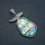 Pendente Haliotis, metallo argentato 62×32 mm+
