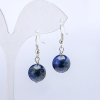 Orecchini con pallina liscia di azzurrite, diametro 10 mm, lunghezza 3,5 cm
