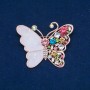 Spilla Farfalla dorata in metallo, smalto, strass multicolori 47×58 mm +