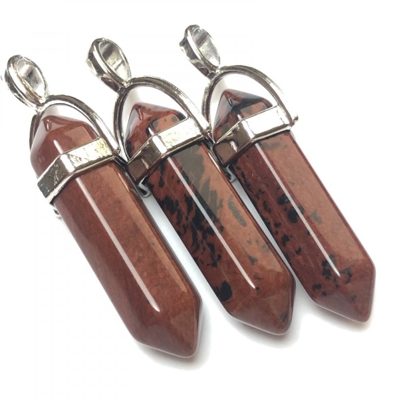 Pendente Esagonale in ossidiana 40×9 mm+
