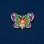Spilla Farfalla dorata con smalto e strass