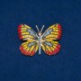Spilla farfalla dorata in metallo, strass multicolori 37×50 mm +