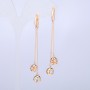 Orecchini Xuping placcatura in oro 18K con strass bianchi, lunghezza 70 mm +