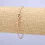 Bracciale Xuping doratura 18K con strass bianchi, spessore 1 mm, lunghezza 17–20 cm +