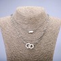 Collana Xuping con pendente rodio, spessore 4,5 mm +/- e 1,5 mm +/-, lunghezza 48 cm +