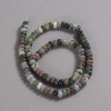 Perline su filo in pietra naturale jasper verde, diametro 6x4 mm, lunghezza 39 cm (+/-)