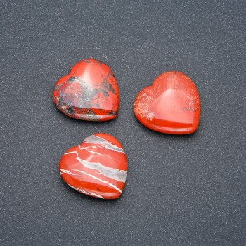 Cuore di diaspro rosso naturale, pietra souvenir, diametro 25x25x7 mm+