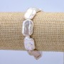 Bracciale elastico con perle barocche, diametro 22×14 mm ±, lunghezza 18 cm ±