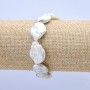 Bracciale elastico con perle barocche, diametro 22x15 mm ±, lunghezza 18 cm ±