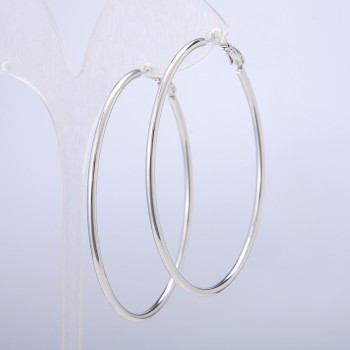 Orecchini Xuping anelli rodio placcato, spessore circa 2,1 mm, diametro 51 mm
