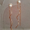 Orecchini Xuping placcati oro 18K con una perla Maiorca, lunghezza 60 mm +