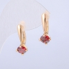 Orecchini Xuping placcatura oro 18K con cristallo rosso, diametro 22x8 mm +