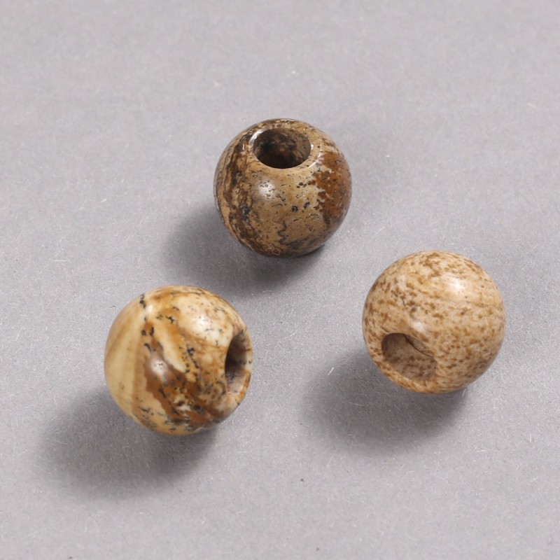 Perla Pandora in jasper paesaggistico 16×14 mm