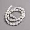 Perline su filo in pietra naturale Kaholong, ovale lisce, diametro 10x8 mm +/-, lunghezza 39 cm +