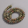 Perline su filo in pietre naturali jasper eliotropio unakita rondelle lisce, diametro 9x7 mm, lunghezza 39 cm ±