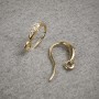 Ganci per orecchini con strass bianchi, metallo giallo 14×2,5 mm, paio