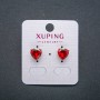 Orecchini a perno «Cuore» Xuping con cristallo rosso