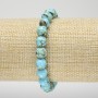 Bracciale elastico in jasper imperiale turchese (pressato) pallina liscia, diametro 8 mm+