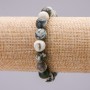 Bracciale elastico in agata muschiata, diametro 10,5 mm+