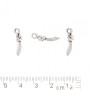 Fornitura pendente Sciabola, colore metallo 'argento', 19×4 mm, confezione 20 g ± 53 pezzi