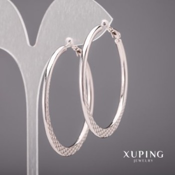 Orecchini Xuping Cerchi 3x55 mm Rodio