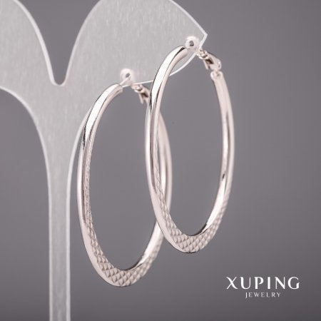 Orecchini Xuping Cerchi 3x55 mm Rodio