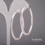 Orecchini Xuping Cerchi 3x55 mm Rodio