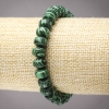 Braccialetto elastico in malachite (pressata) rondelle lisce, diametro 9×7 mm+