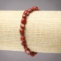 Bracciale elastico in diaspro rosso levigato, diametro 8x6 mm+