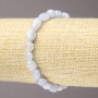 Bracciale elastico in agata azzurra levigata, diametro 10×8 mm+