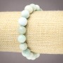 Bracciale elastico in larimar naturale, pallina liscia, diametro 10 mm+