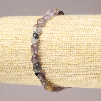 Bracciale elastico in ametrina naturale con perline sfaccettate, diametro 7x5 mm