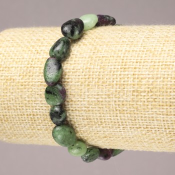 Bracciale elastico in zoisite naturale levigato, diametro 10×8 mm+