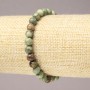 Bracciale elastico in diaspro verde con sfere lisce, diametro 6 mm+