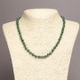 Collana in malachite (pressata), perle lisce, diametro 6 mm, lunghezza 45 cm ±