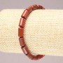 Bracciale elastico in diaspro rosso, cilindri lisci, diametro 10×6 mm