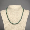 Collana in malachite naturale con sfere lisce, diametro 6 mm, lunghezza circa 45 cm
