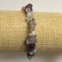 Bracciale elastico con fluorite a scaglie, diametro 7 mm (±)