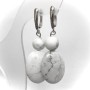Orecchini in kaolinite, pietra naturale, diametro 10 mm, 24×18 mm ±, lunghezza 50 mm ±
