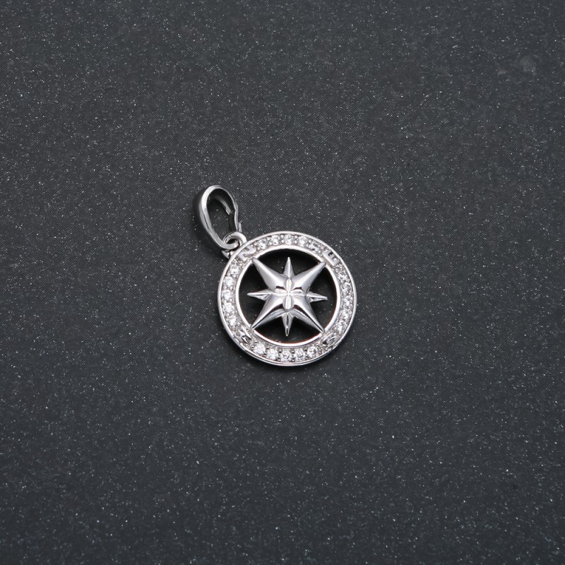 Pendente Xuping rodio con strass bianchi 22x15 mm +